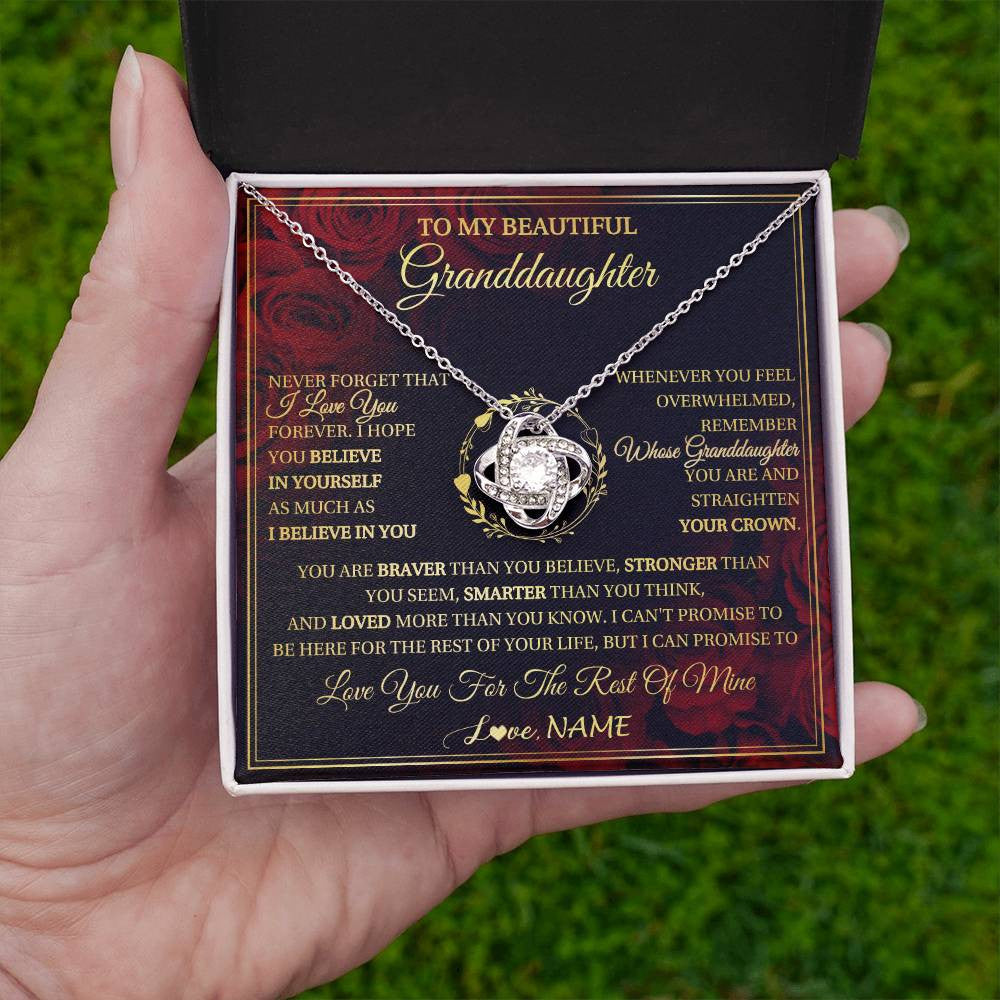 Personalized To My Beautiful Granddaughter Necklace Gift From Grandma Gigi I Love You Granddaughter Birthday Gifts Christmas Customized Gift Box Message Card