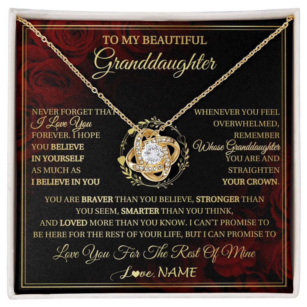 Personalized To My Beautiful Granddaughter Necklace Gift From Grandma Gigi I Love You Granddaughter Birthday Gifts Christmas Customized Gift Box Message Card