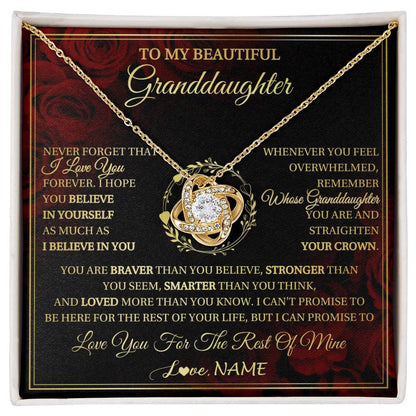 Personalized To My Beautiful Granddaughter Necklace Gift From Grandma Gigi I Love You Granddaughter Birthday Gifts Christmas Customized Gift Box Message Card