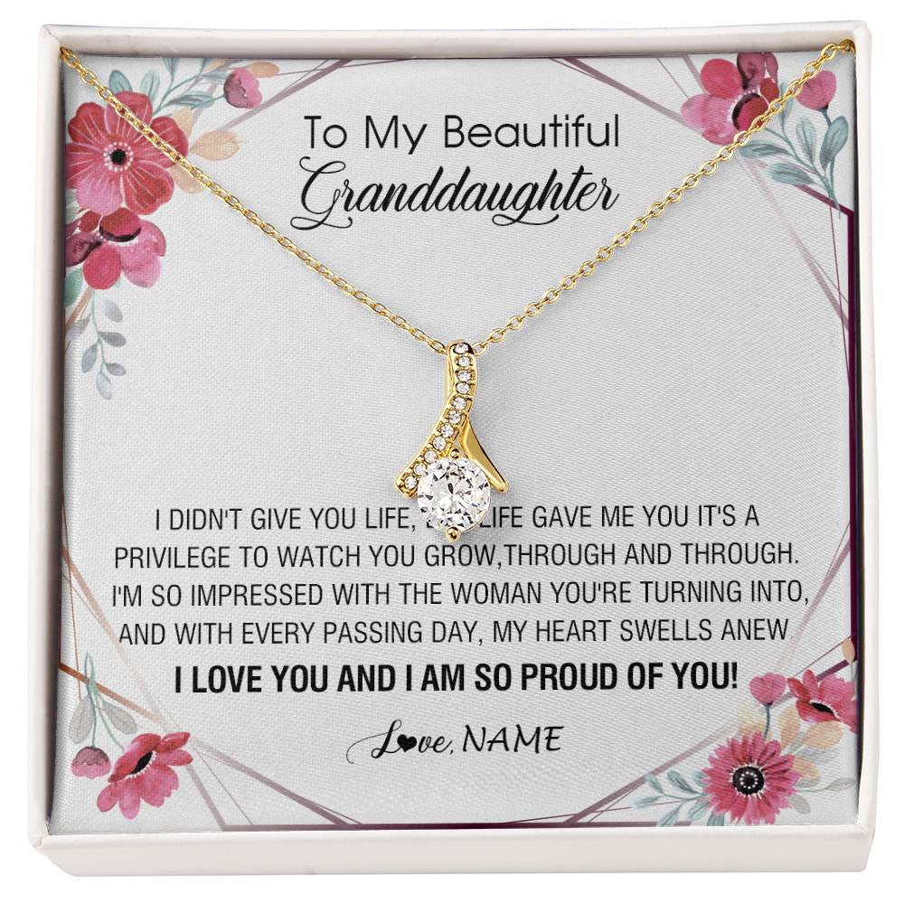 Personalized To My Beautiful Granddaughter Necklace from Grandma Life Gave Me You Granddaughter Birthday Graduation Christmas Customized Gift Box Message Card