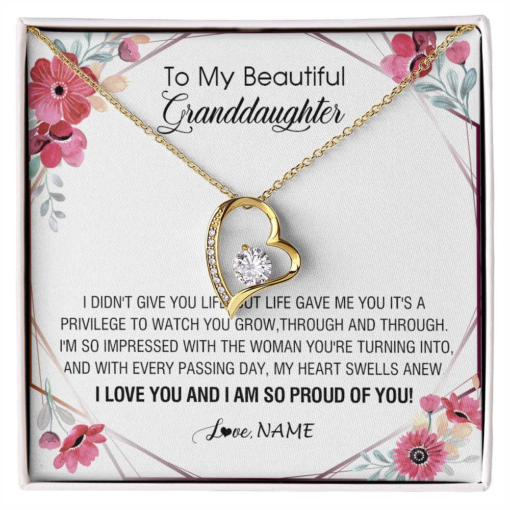 Personalized To My Beautiful Granddaughter Necklace from Grandma Life Gave Me You Granddaughter Birthday Graduation Christmas Customized Gift Box Message Card