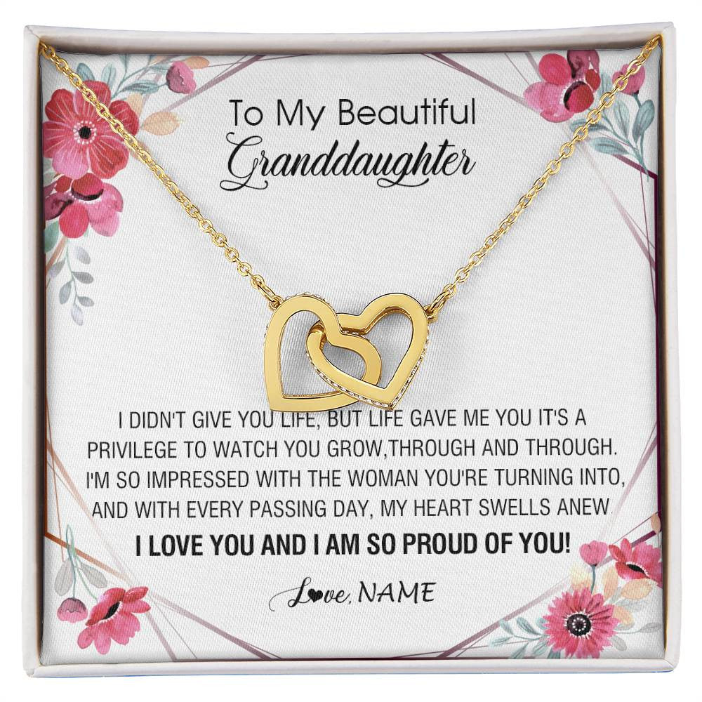 Personalized To My Beautiful Granddaughter Necklace from Grandma Life Gave Me You Granddaughter Birthday Graduation Christmas Customized Gift Box Message Card