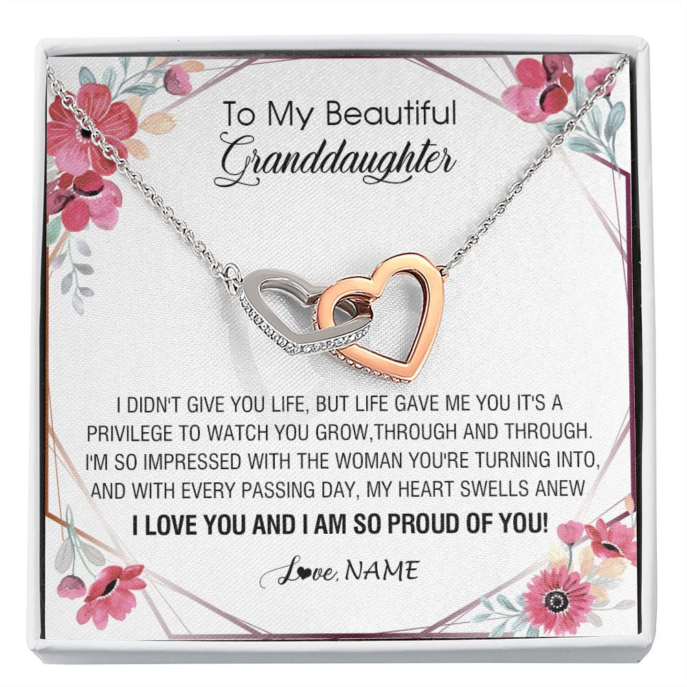 Personalized To My Beautiful Granddaughter Necklace from Grandma Life Gave Me You Granddaughter Birthday Graduation Christmas Customized Gift Box Message Card