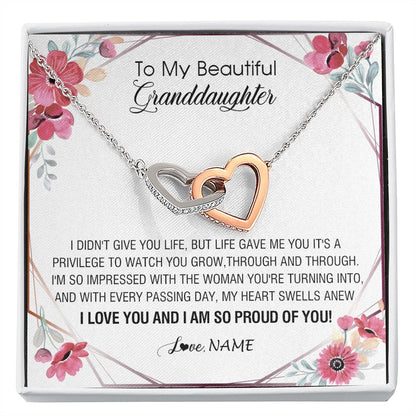 Personalized To My Beautiful Granddaughter Necklace from Grandma Life Gave Me You Granddaughter Birthday Graduation Christmas Customized Gift Box Message Card