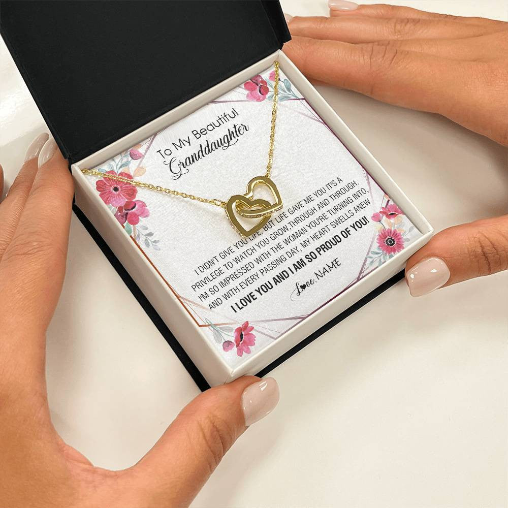 Personalized To My Beautiful Granddaughter Necklace from Grandma Life Gave Me You Granddaughter Birthday Graduation Christmas Customized Gift Box Message Card