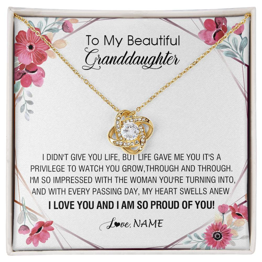 Personalized To My Beautiful Granddaughter Necklace from Grandma Life Gave Me You Granddaughter Birthday Graduation Christmas Customized Gift Box Message Card