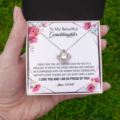 Personalized To My Beautiful Granddaughter Necklace from Grandma Life Gave Me You Granddaughter Birthday Graduation Christmas Customized Gift Box Message Card