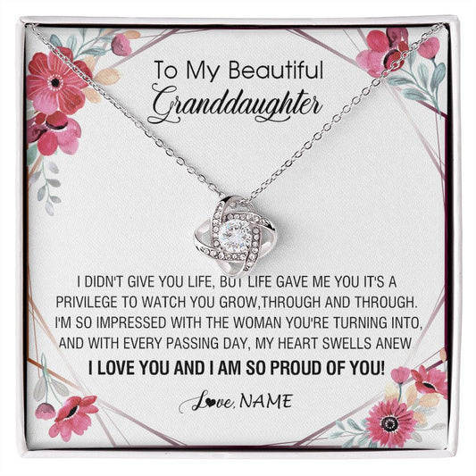Personalized To My Beautiful Granddaughter Necklace from Grandma Life Gave Me You Granddaughter Birthday Graduation Christmas Customized Gift Box Message Card