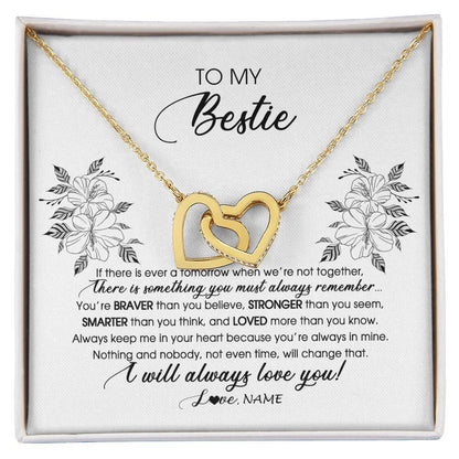 Personalized To My Bestie Necklace From Friend Sister Not Even Time Floral Bestie Best Friends Birthday Graduation Christmas Customized Message Card
