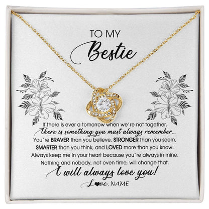 Personalized To My Bestie Necklace From Friend Sister Not Even Time Floral Bestie Best Friends Birthday Graduation Christmas Customized Message Card