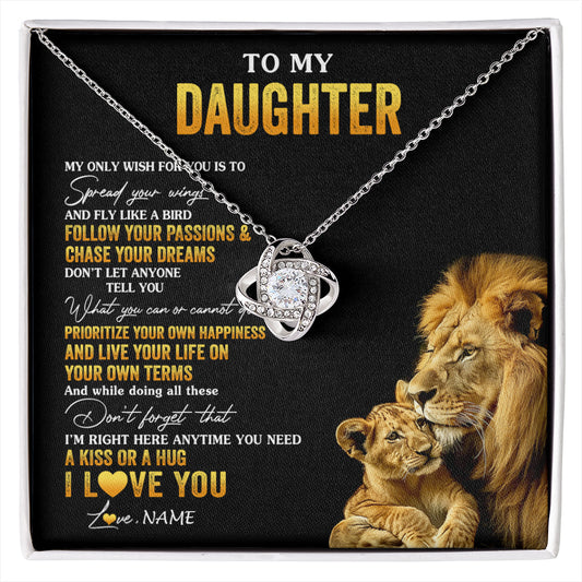 Personalized To My Daughter Necklace From Dad Father Lion My Only Wish For You Daughter Birthday Graduation Christmas Customized Gift Box Message Card