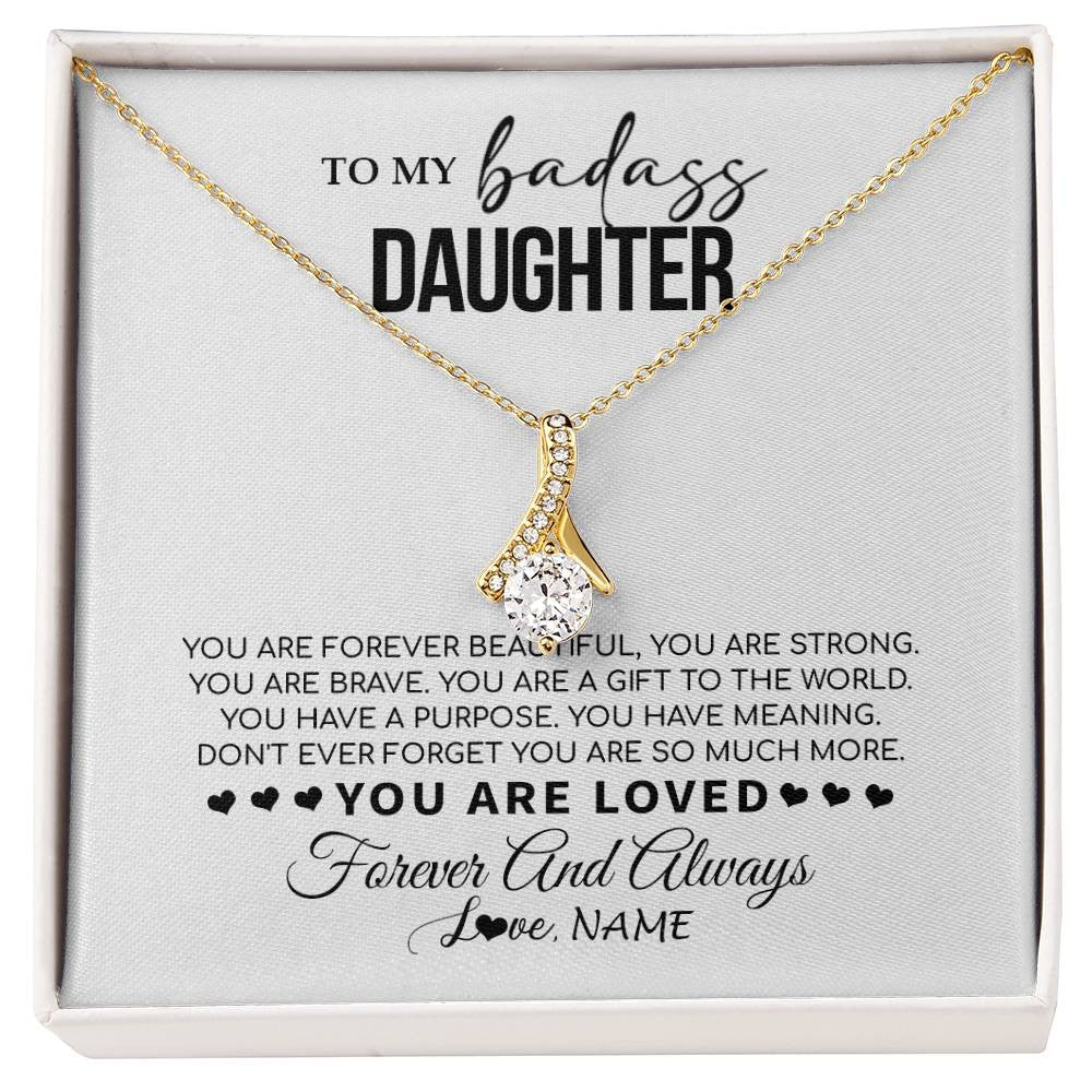 Personalized To My Daughter Necklace From Mom Dad Mother You Are Forever Beautiful Daughter Birthday Graduation Christmas Customized Gift Box Message Card