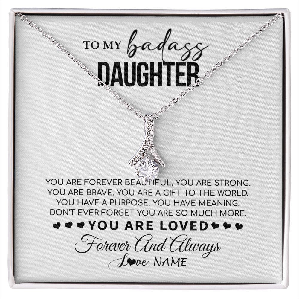 Personalized To My Daughter Necklace From Mom Dad Mother You Are Forever Beautiful Daughter Birthday Graduation Christmas Customized Gift Box Message Card