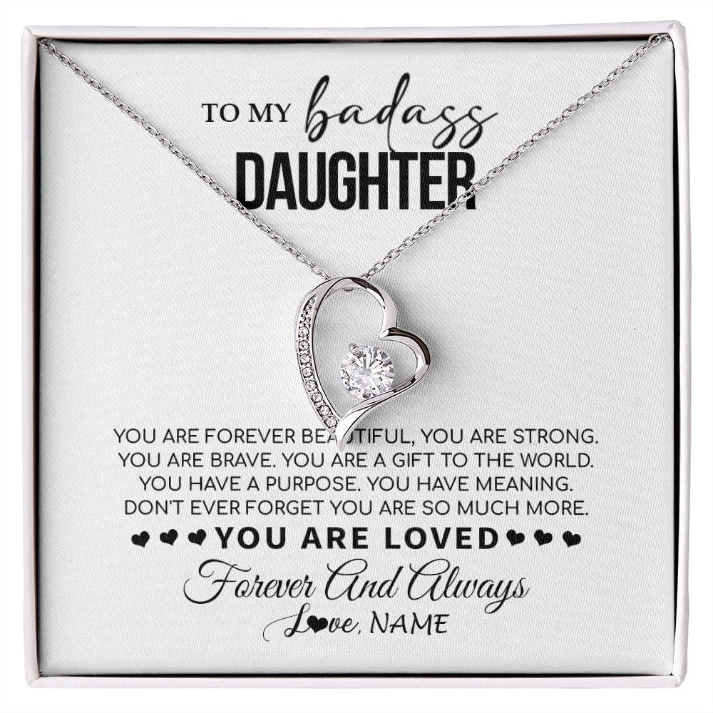 Personalized To My Daughter Necklace From Mom Dad Mother You Are Forever Beautiful Daughter Birthday Graduation Christmas Customized Gift Box Message Card