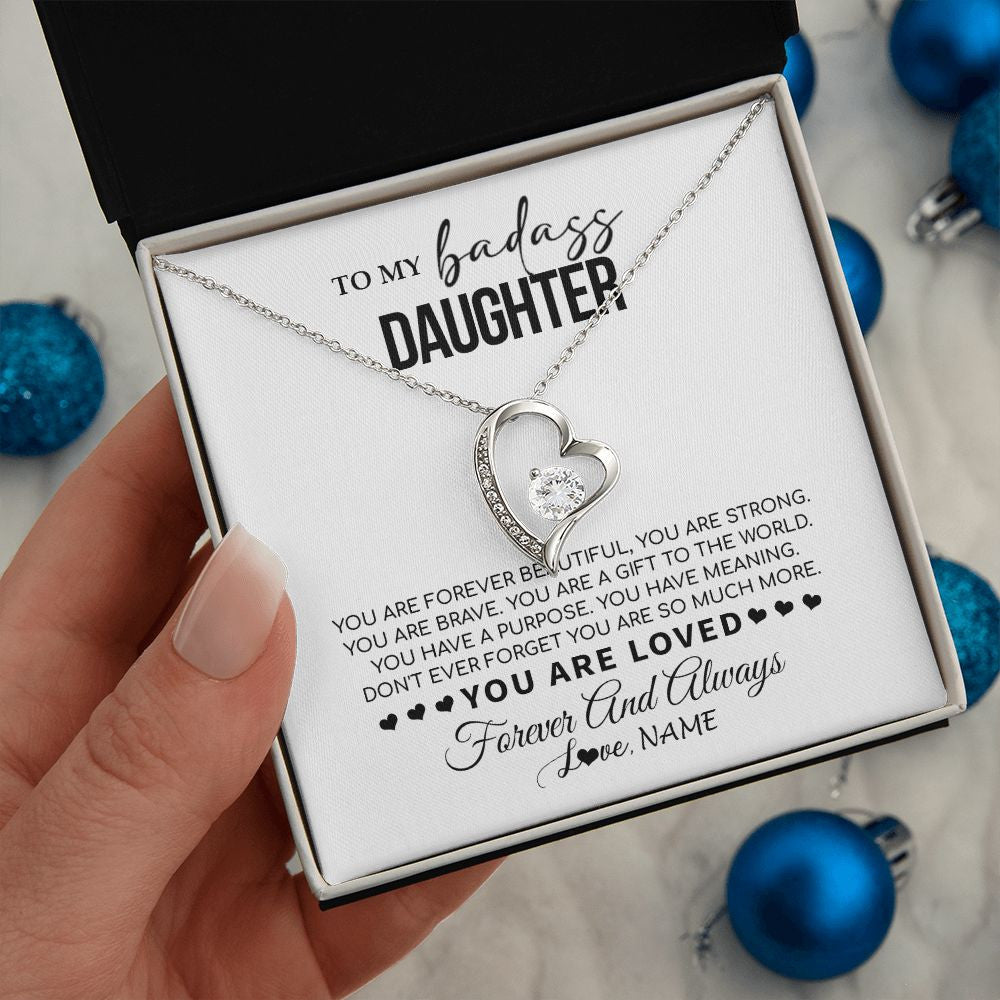 Personalized To My Daughter Necklace From Mom Dad Mother You Are Forever Beautiful Daughter Birthday Graduation Christmas Customized Gift Box Message Card
