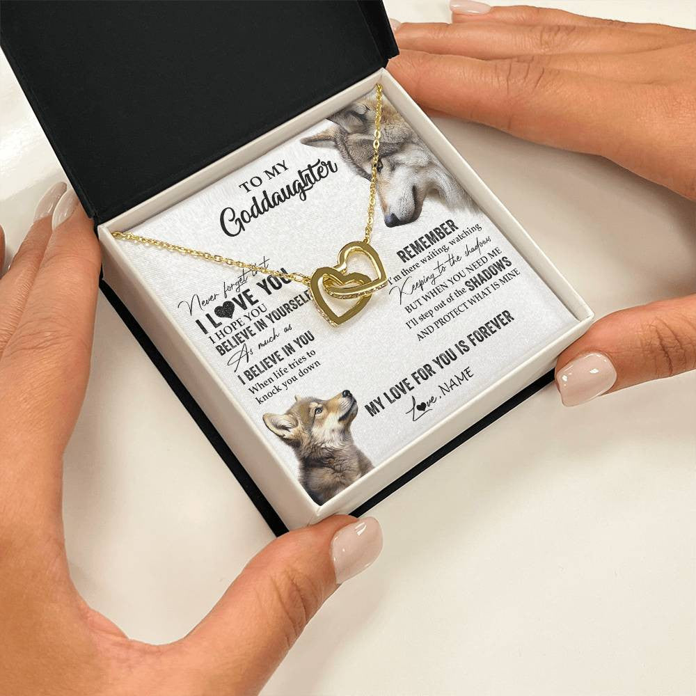 Personalized To My Goddaughter Necklace From Godmother Uncle Wolf My Love For You Is Forever Goddaughter Birthday Christmas Customized Gift Box Message Card