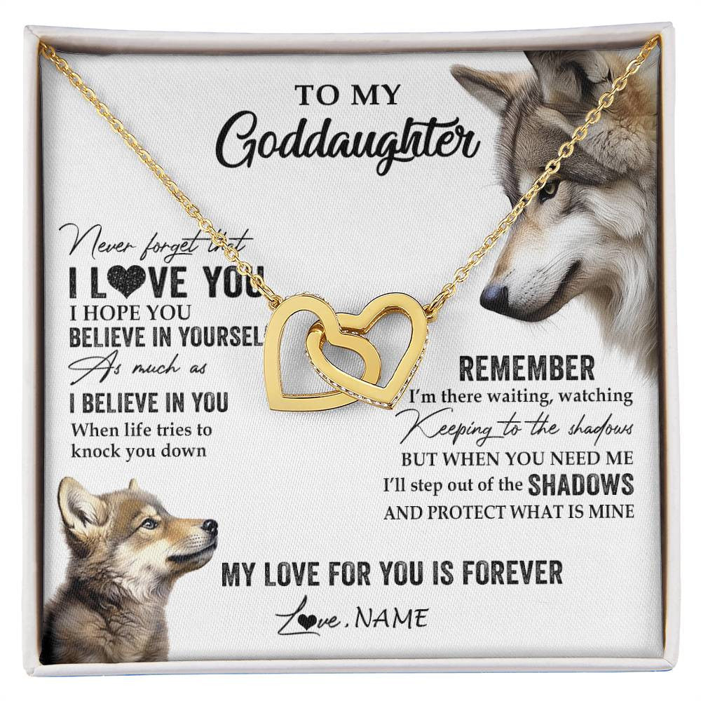 Personalized To My Goddaughter Necklace From Godmother Uncle Wolf My Love For You Is Forever Goddaughter Birthday Christmas Customized Gift Box Message Card
