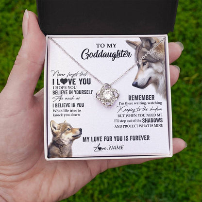 Personalized To My Goddaughter Necklace From Godmother Uncle Wolf My Love For You Is Forever Goddaughter Birthday Christmas Customized Gift Box Message Card
