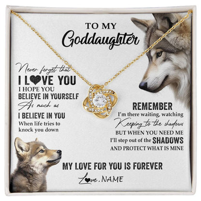 Personalized To My Goddaughter Necklace From Godmother Uncle Wolf My Love For You Is Forever Goddaughter Birthday Christmas Customized Gift Box Message Card
