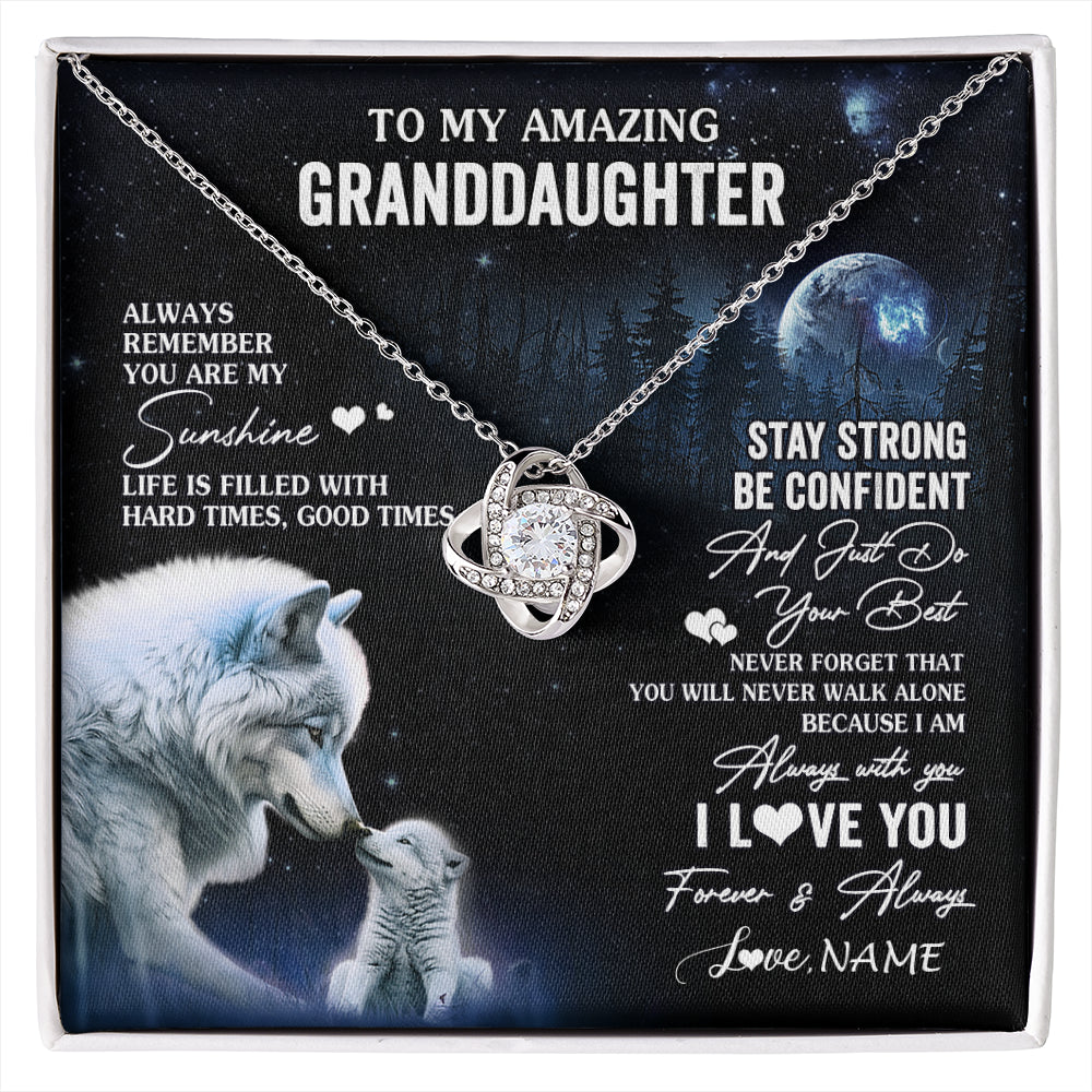 Personalized To My Granddaughter From Grandma Grandpa Necklace Moon Wolf Granddaughter Birthday Gifts Jewelry Christmas Customized Gift Box Message Card