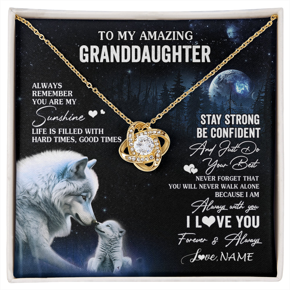 Personalized To My Granddaughter From Grandma Grandpa Necklace Moon Wolf Granddaughter Birthday Gifts Jewelry Christmas Customized Gift Box Message Card