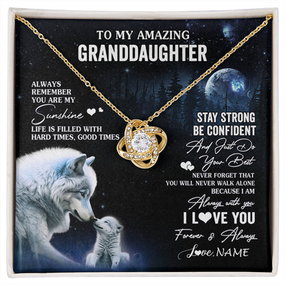 Personalized To My Granddaughter From Grandma Grandpa Necklace Moon Wolf Granddaughter Birthday Gifts Jewelry Christmas Customized Gift Box Message Card