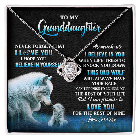 Personalized To My Granddaughter From Grandma Grandpa Necklace This Old Wolf Love Granddaughter Birthday Jewelry Christmas Customized Gift Box Message Card