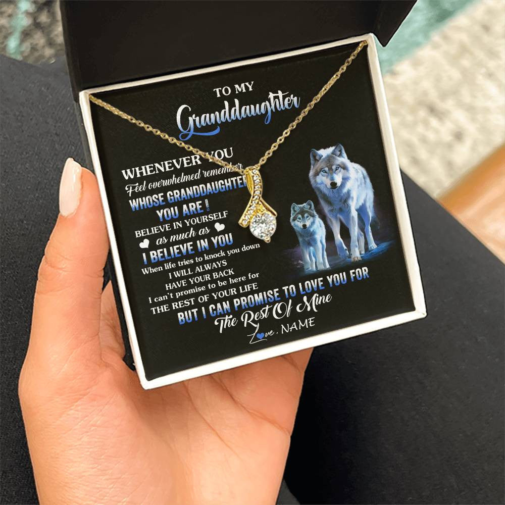 Personalized To My Granddaughter From Grandma Grandpa Necklace Whenever You Feel Wolf Granddaughter Birthday Gifts Christmas Customized Gift Box Message Card