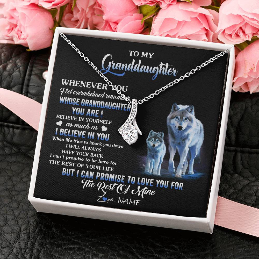 Personalized To My Granddaughter From Grandma Grandpa Necklace Whenever You Feel Wolf Granddaughter Birthday Gifts Christmas Customized Gift Box Message Card
