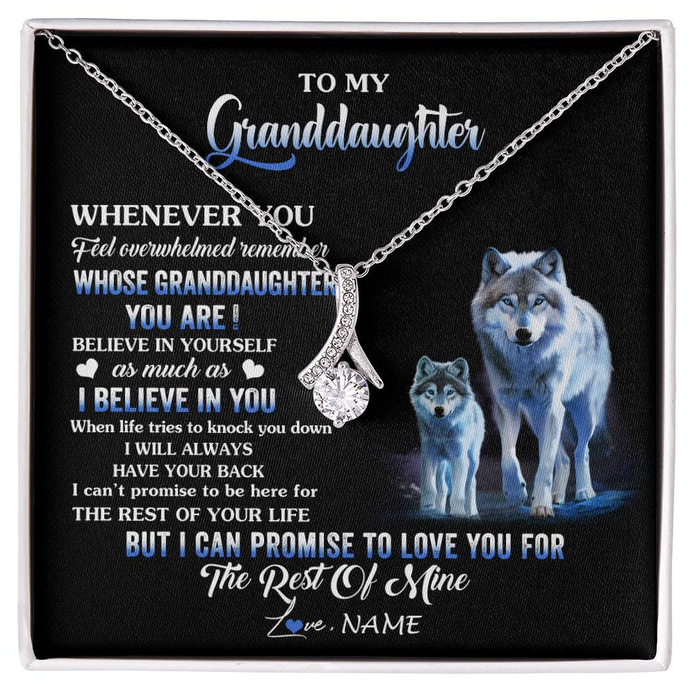 Personalized To My Granddaughter From Grandma Grandpa Necklace Whenever You Feel Wolf Granddaughter Birthday Gifts Christmas Customized Gift Box Message Card