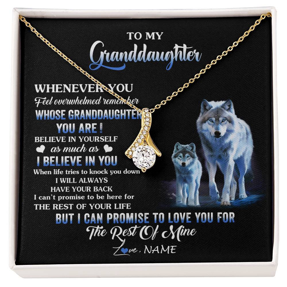 Personalized To My Granddaughter From Grandma Grandpa Necklace Whenever You Feel Wolf Granddaughter Birthday Gifts Christmas Customized Gift Box Message Card