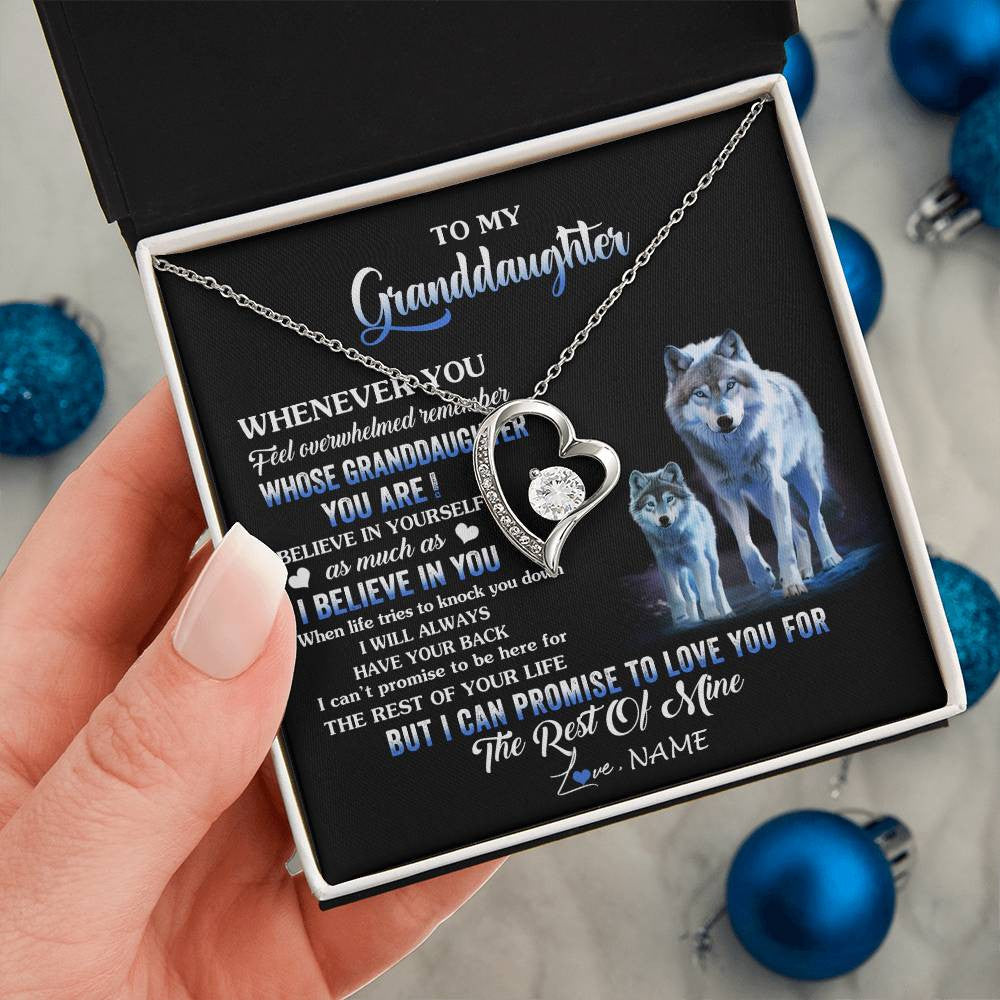 Personalized To My Granddaughter From Grandma Grandpa Necklace Whenever You Feel Wolf Granddaughter Birthday Gifts Christmas Customized Gift Box Message Card