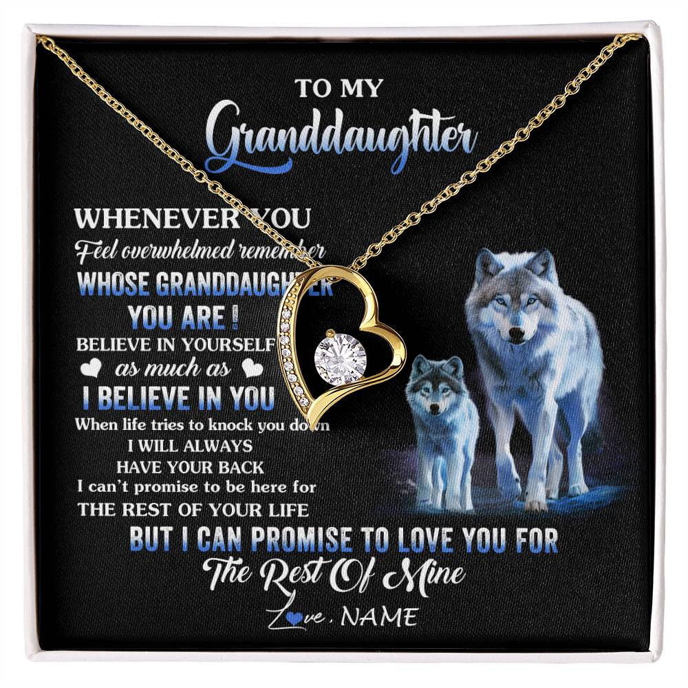 Personalized To My Granddaughter From Grandma Grandpa Necklace Whenever You Feel Wolf Granddaughter Birthday Gifts Christmas Customized Gift Box Message Card