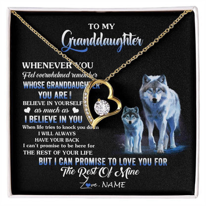 Personalized To My Granddaughter From Grandma Grandpa Necklace Whenever You Feel Wolf Granddaughter Birthday Gifts Christmas Customized Gift Box Message Card