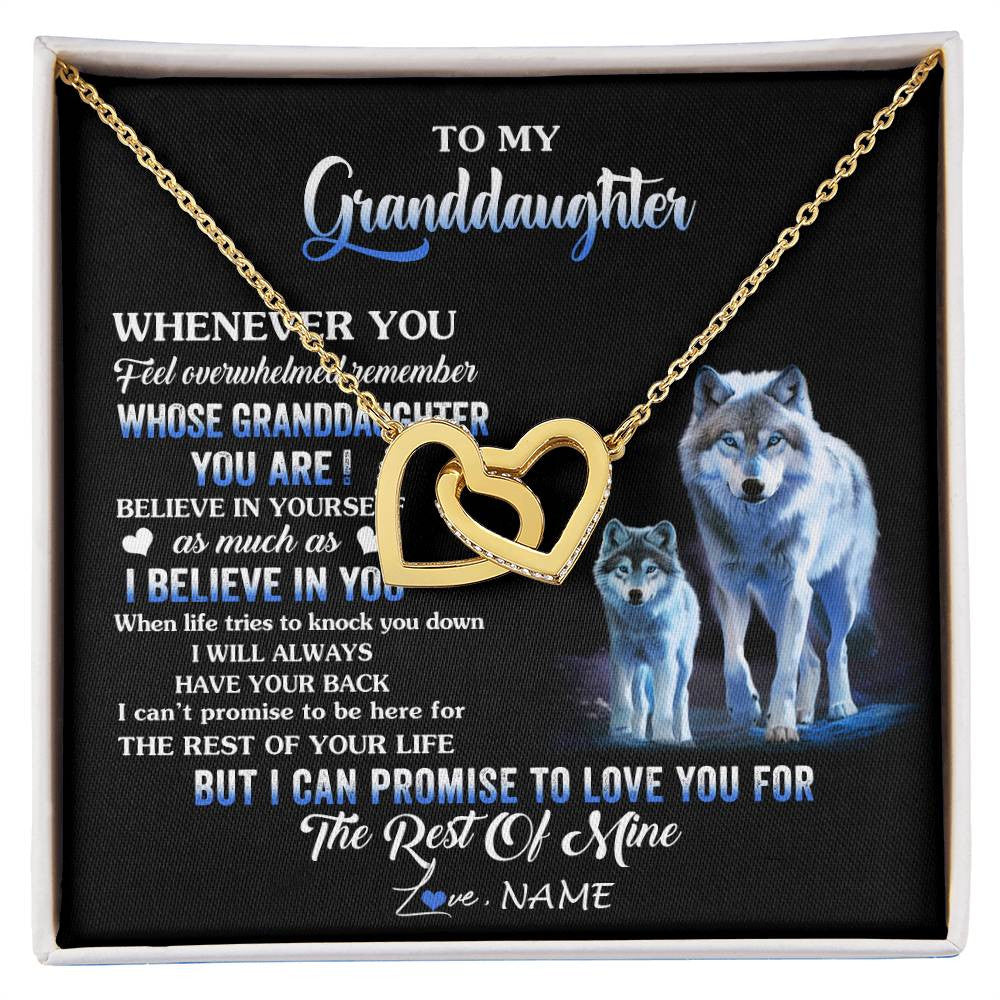 Personalized To My Granddaughter From Grandma Grandpa Necklace Whenever You Feel Wolf Granddaughter Birthday Gifts Christmas Customized Gift Box Message Card