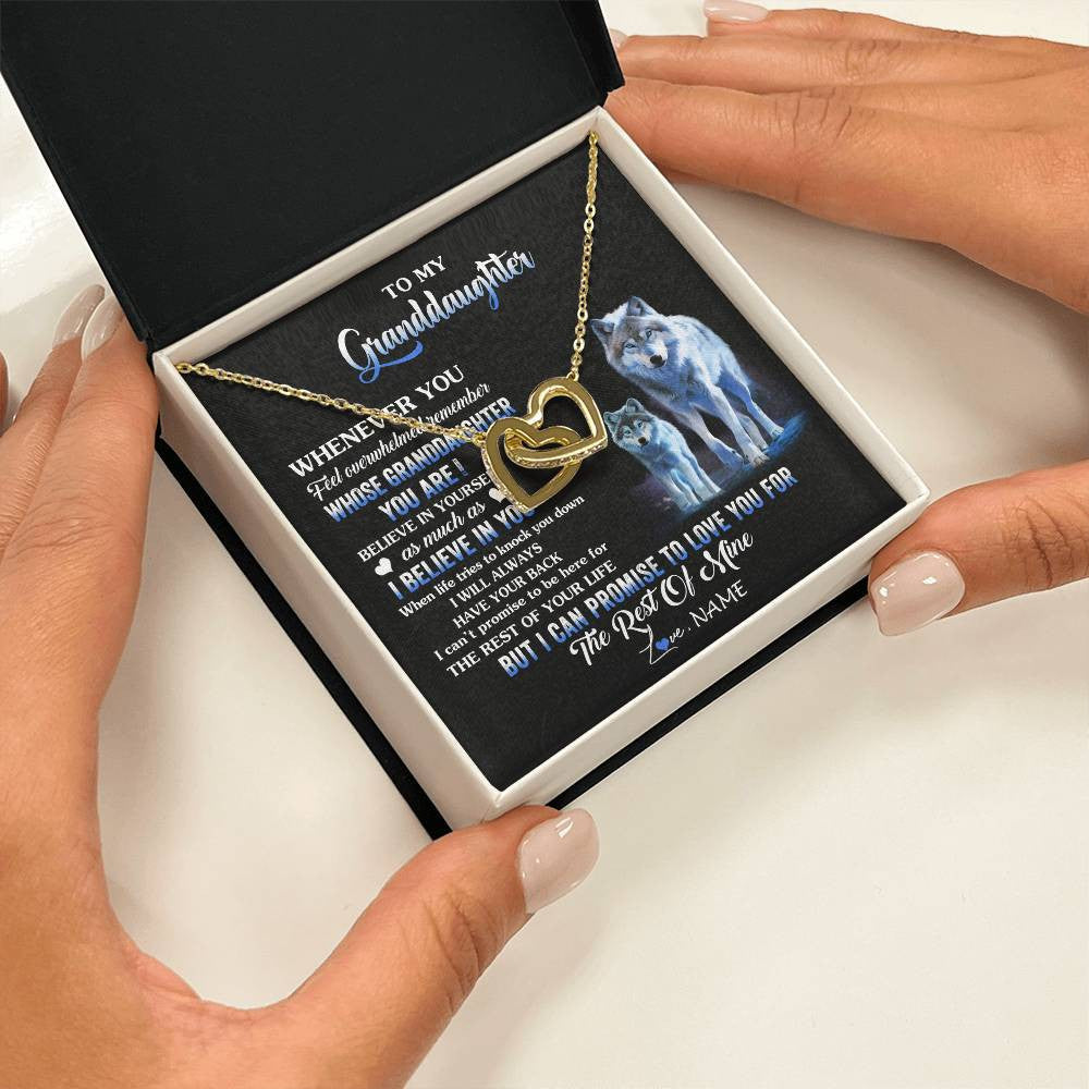 Personalized To My Granddaughter From Grandma Grandpa Necklace Whenever You Feel Wolf Granddaughter Birthday Gifts Christmas Customized Gift Box Message Card