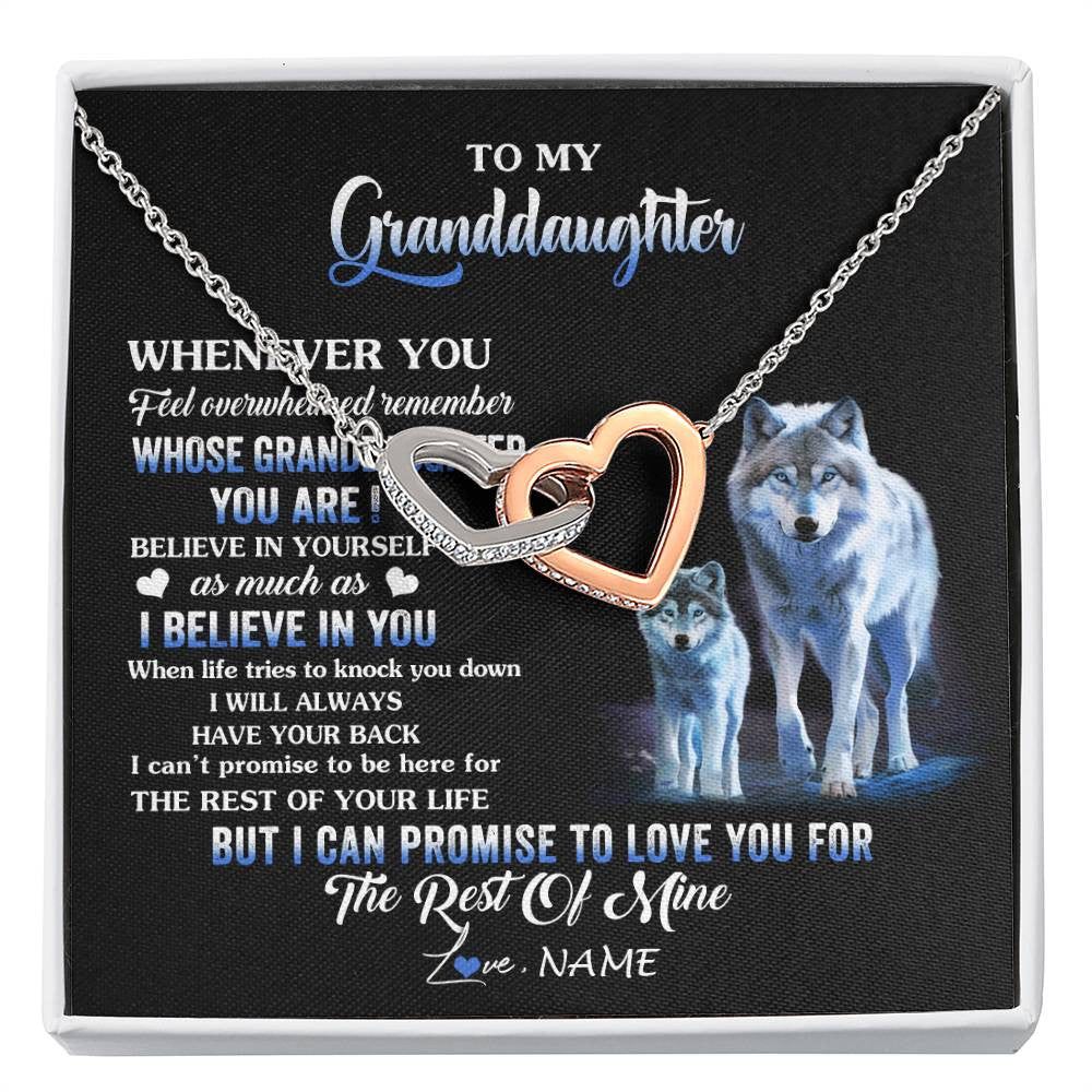 Personalized To My Granddaughter From Grandma Grandpa Necklace Whenever You Feel Wolf Granddaughter Birthday Gifts Christmas Customized Gift Box Message Card