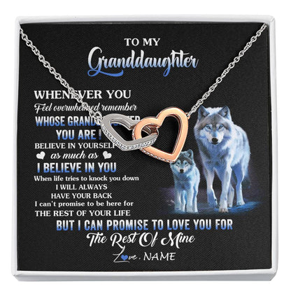 Personalized To My Granddaughter From Grandma Grandpa Necklace Whenever You Feel Wolf Granddaughter Birthday Gifts Christmas Customized Gift Box Message Card