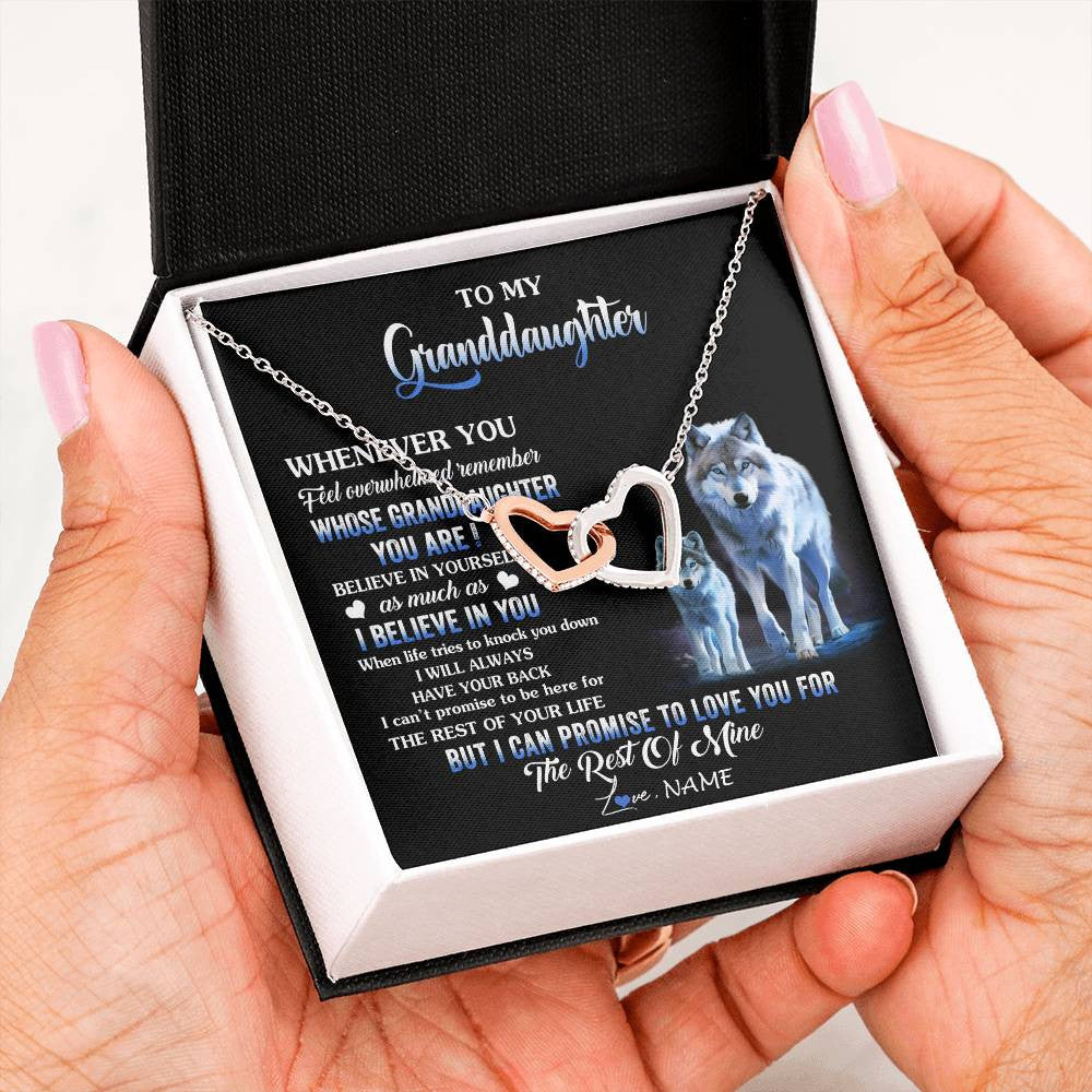 Personalized To My Granddaughter From Grandma Grandpa Necklace Whenever You Feel Wolf Granddaughter Birthday Gifts Christmas Customized Gift Box Message Card