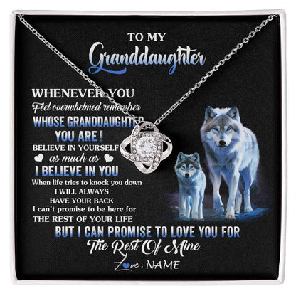 Personalized To My Granddaughter From Grandma Grandpa Necklace Whenever You Feel Wolf Granddaughter Birthday Gifts Christmas Customized Gift Box Message Card