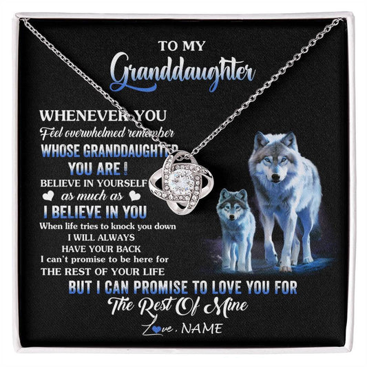 Personalized To My Granddaughter From Grandma Grandpa Necklace Whenever You Feel Wolf Granddaughter Birthday Gifts Christmas Customized Gift Box Message Card