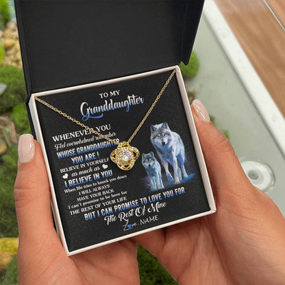 Personalized To My Granddaughter From Grandma Grandpa Necklace Whenever You Feel Wolf Granddaughter Birthday Gifts Christmas Customized Gift Box Message Card