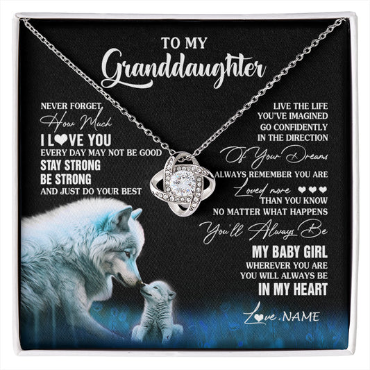 Personalized To My Granddaughter From Grandma Grandpa Necklace Wolf Never Forget How Much I Love You Birthday Gifts Christmas Customized Gift Box Message Card