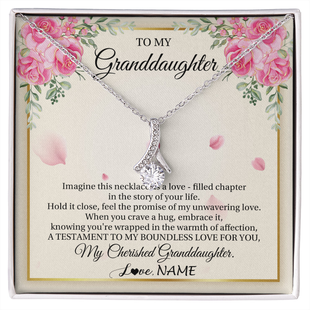 Personalized To My Granddaughter From Grandma Imagine This Necklace As A Love Granddaughter Birthday Graduation Christmas Customized Gift Box Message Card