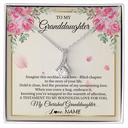 Personalized To My Granddaughter From Grandma Imagine This Necklace As A Love Granddaughter Birthday Graduation Christmas Customized Gift Box Message Card