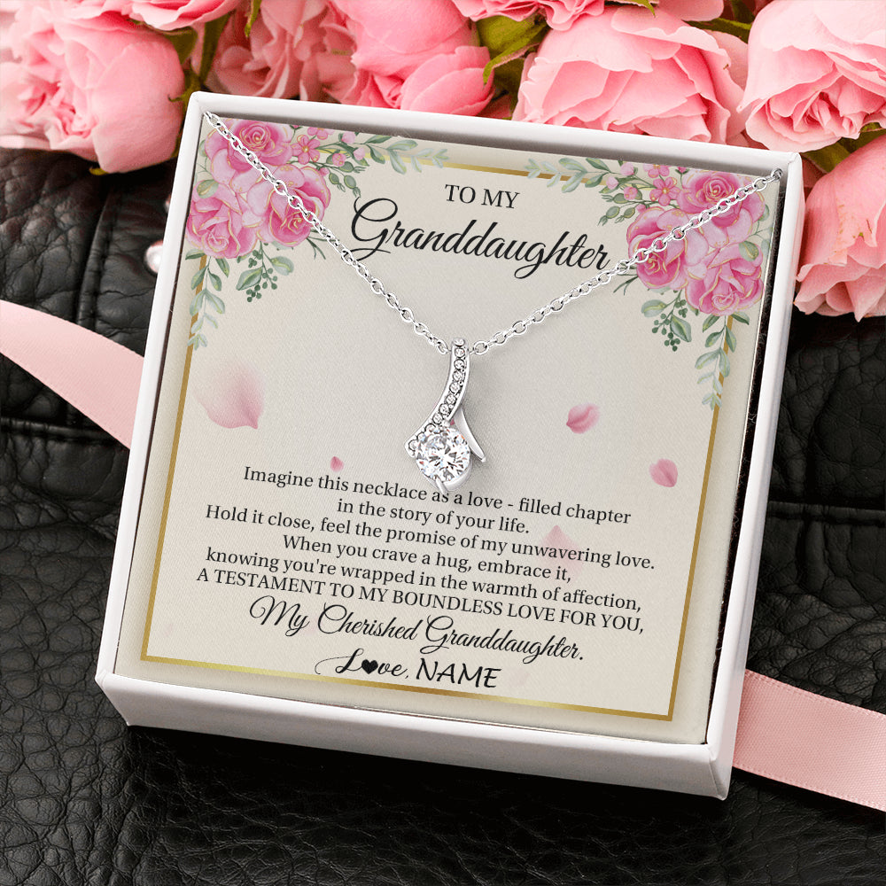 Personalized To My Granddaughter From Grandma Imagine This Necklace As A Love Granddaughter Birthday Graduation Christmas Customized Gift Box Message Card