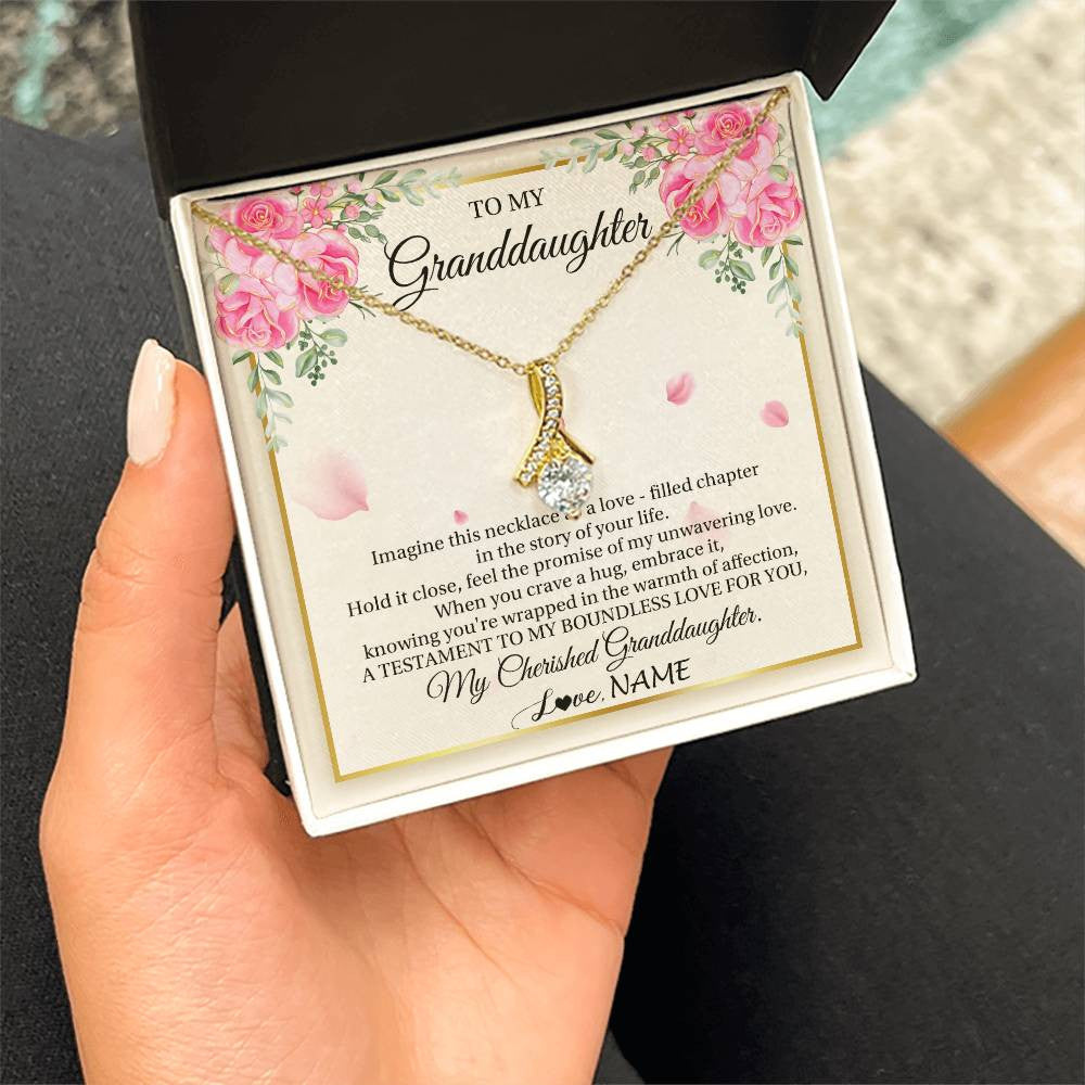 Personalized To My Granddaughter From Grandma Imagine This Necklace As A Love Granddaughter Birthday Graduation Christmas Customized Gift Box Message Card