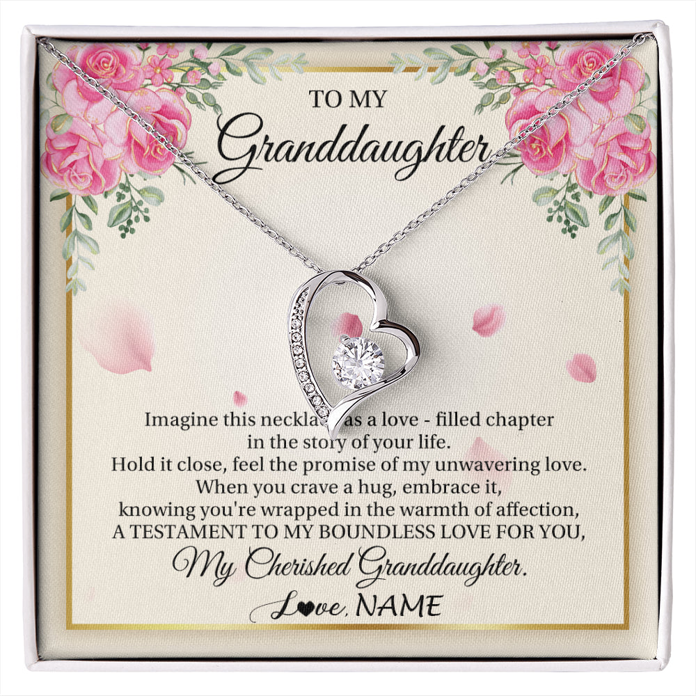 Personalized To My Granddaughter From Grandma Imagine This Necklace As A Love Granddaughter Birthday Graduation Christmas Customized Gift Box Message Card