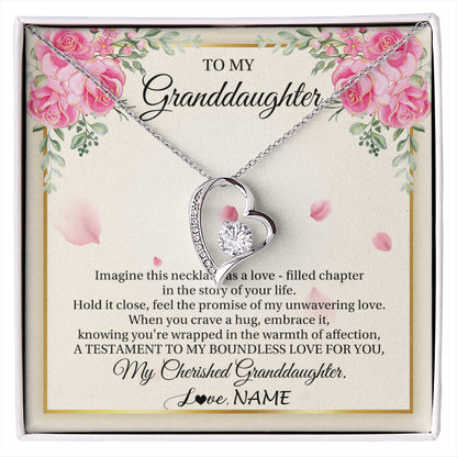 Personalized To My Granddaughter From Grandma Imagine This Necklace As A Love Granddaughter Birthday Graduation Christmas Customized Gift Box Message Card
