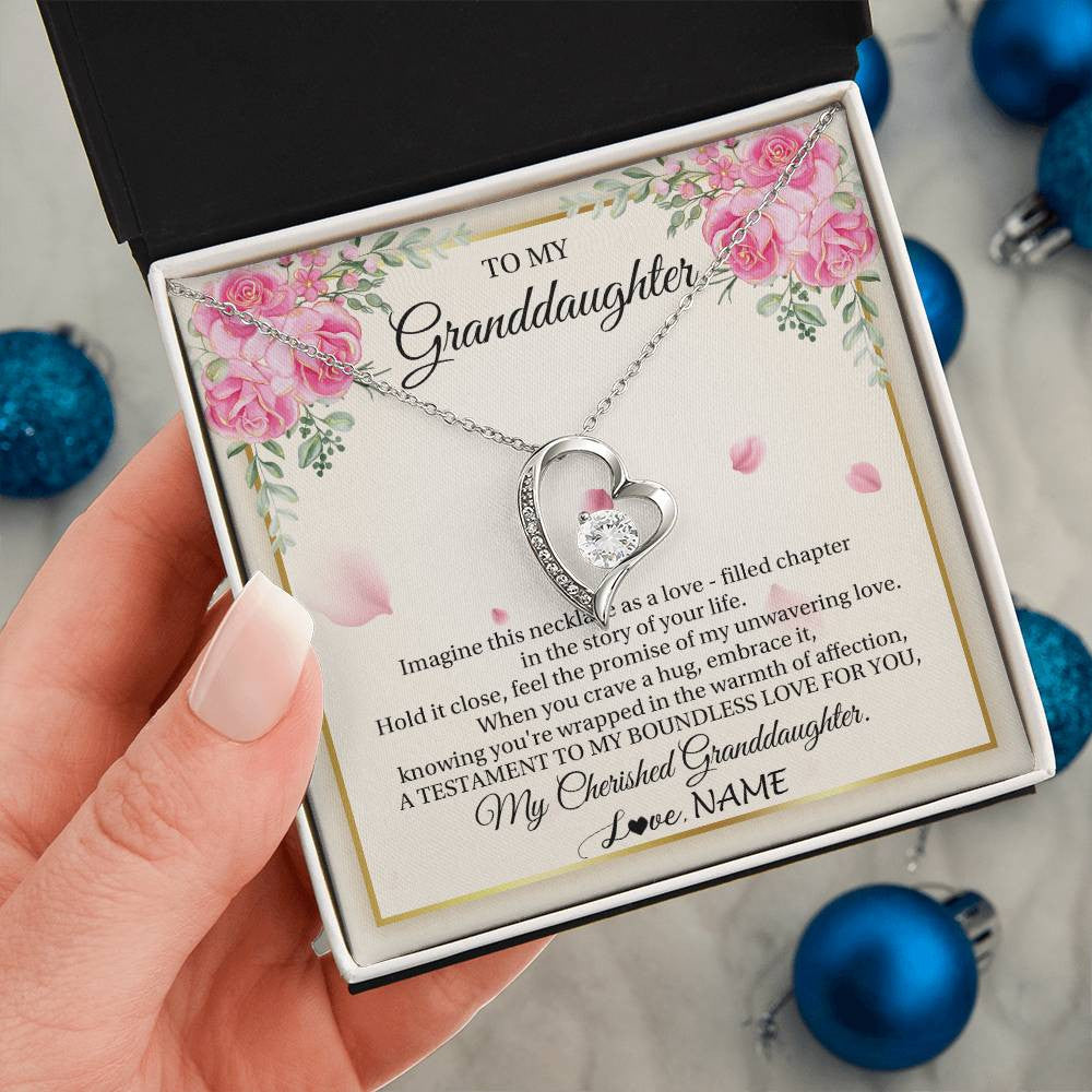 Personalized To My Granddaughter From Grandma Imagine This Necklace As A Love Granddaughter Birthday Graduation Christmas Customized Gift Box Message Card